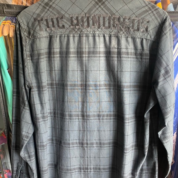 The Hundreds San Francisco Embroidered Flannel Button Up Shirt M - Picture 2 of 3